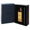 A bottle of B683 by Marc-Antoine Barrois is displayed partially enclosed in a black box with gold detailing on the bottle, exuding an air of luxury with its subtle hints of leather and wood.