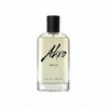 A clear glass bottle of Akro's SMILE Eau de Parfum, a happiness fragrance featuring a black cap and black text on the front.