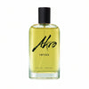A glass bottle of Akro INFUSE Eau de Parfum, featuring a black cap and filled with yellow liquid, stands against a white background, perfectly embodying the sophisticated notes beloved by tea connoisseurs and inspired by the nuanced flavors of Asian tea culture.