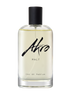 Clear glass bottle of Akro MALT Eau de Parfum with a black spray top and minimalist labeling, exuding a rich whisky fragrance.