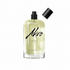 A clear glass bottle of Akro HAZE Eau de Parfum, adorned with black text on the front, showcases a light yellow liquid inside. Topped with a black cap, this addictive chill fragrance exudes a fresh smoky scent that intrigues and captivates.