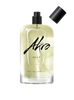 A clear glass bottle of Akro HAZE Eau de Parfum, adorned with black text on the front, showcases a light yellow liquid inside. Topped with a black cap, this addictive chill fragrance exudes a fresh smoky scent that intrigues and captivates.