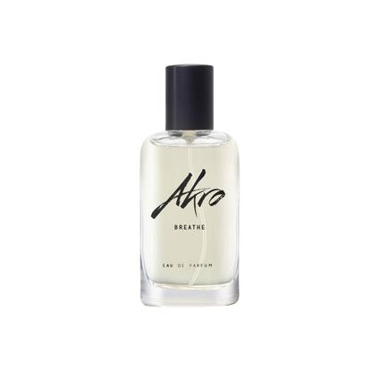 Airo Breathe eau de parfum bottle with black cap and clear glass