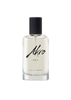 A clear glass bottle of Akro's MALT Eau de Parfum, boasting a smoky aroma, featuring a black cap and minimalist label design.