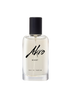 Clear glass bottle of Akro NIGHT Eau de Parfum with a black cap and black text on the label, exuding musky notes and a hint of Bulgarian rose.