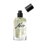 MALT by Akro, a clear glass bottle of Eau de Parfum with a black spray pump, has its cap placed slightly askew beside it, exuding a sweet and smoky scent.