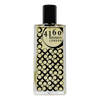 A rectangular glass perfume bottle labeled "4160Tuesdays," with a pattern of black circles on the lower part, exudes an essence reminiscent of cedarwood.