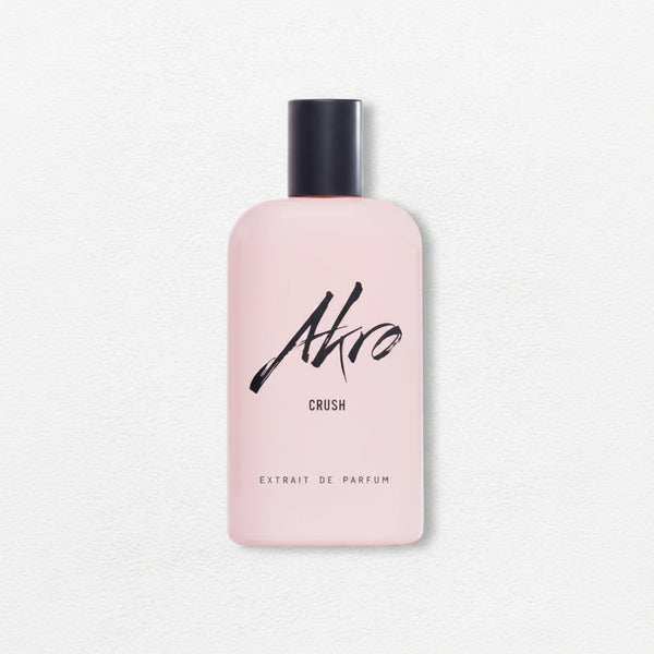 Airo Crush extrait de parfum perfume bottle, pink glass with black cap