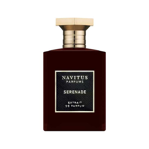 Navitus Parfums Serenade extrait de parfum fragrance bottle, dark maroon glass