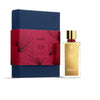 A rectangular perfume bottle labeled "Marc-Antoine Barrois TILIA" stands beside a navy blue and red box. Emitting delightful floral scents, both the bottle and the box are branded "Marc-Antoine Barrois Paris".