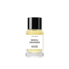 A bottle of NEROLI ORANGER by Matiere Premiere, infused with Orange Blossom, features a black cap and a white label displaying the product name. The light yellow fragrance liquid inside exudes elegance.