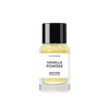 A bottle of Matiere Premiere VANILLA POWDER with a black cap and a clear glass container revealing a light yellow liquid inside, enriched with subtle hints of musk.