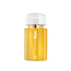 Gold perfume bottle with clear cap, Monegal Ibiza Eau de Parfum logo on front