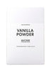 A white package labeled "Matiere Premiere VANILLA POWDER" with a subtle hint of musk and a product weight of 2kg.