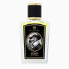 A bottle of Zoologist Dodo 2020 Eau de Parfum. The bottle features a black and gold label with an illustration of a dodo wearing a ruffled collar. Infused with fougère notes, this fragrance captures the essence of the mythical bird.