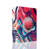 A colorful perfume box with swirling abstract patterns contains a 50 ml bottle of Bloodflower perfume by Parfums Quartana, featuring hints of Licorice and Dark Rose.