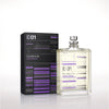 Escentric 01 Eau de Parfum set: clear bottle with silver cap beside black graphic box