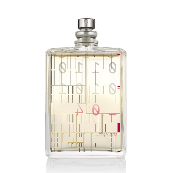 Escentric 04 fragrance bottle, clear glass with silver cap