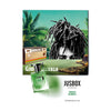Green Bubble eau de parfum bottle with promotional card artwork