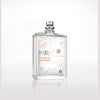 A transparent spray bottle labeled "Molecule 02" with a minimalist design featuring orange and white graphics on the front. The bottle, showcasing its Ambroxan fragrance, is placed against a plain white background. The product is named Molecule 02 from Escentric Molecules.