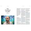 Perfume magazine issue open spread with man portrait photo and column article text