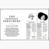 Magazine spread titled “THE FANTASY PERFUMERY” with two illustrated faces and text columns.
