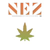 Cover of "Addictive Substances, Nez 08 Autumn 2019" featuring a gradient green cannabis leaf logo in the center, capturing the essence of fragrance. The magazine's title is emblazoned in large, addictive orange letters at the top.