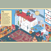A colorful, cluttered children's bedroom with a messy floor covered in toys, books, and clothes. A red bed is against the wall, with stuffed animals on top. A dresser has drawers open and items scattered. The room has an addictive charm, like the delightful fragrance of Addictive Substances, Nez 08 Autumn 2019 by Nez.