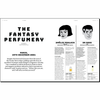 A magazine spread titled "The Fantasy Perfumery" featuring two fictional characters, Amélie Poulain and Dr. Ross. Each character is illustrated with a description and an addictive fragrance tailored just for them: Addictive Substances, Nez 08 Autumn 2019 by Nez.