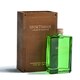 A rectangular green perfume bottle, imbued with the rugged scent of Sportsman cologne by EastWest Bottlers, stands next to a brown rectangular box.