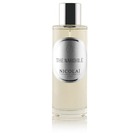 Nicolai The Narghile room spray bottle with silver cap and pale liquid