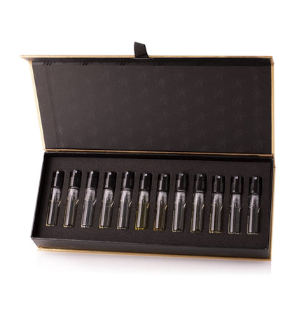 Nicolai Discovery fragrance set with 12 clear 1.5ml vials in open box