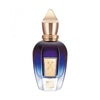 A blue and gold perfume bottle from Xerjoff, labeled "More Than Words," exudes an enchanting fragrance with hints of oriental woods.