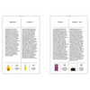 Jasmine sambac fragrance guide pages with bottle illustrations and description blocks